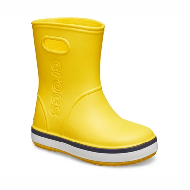 Gummistiefel Crocs Crocband Rain Boot Yellow Navy Kinder Gummistiefelexperte